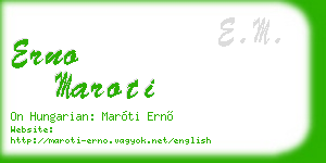 erno maroti business card