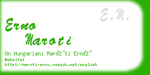 erno maroti business card